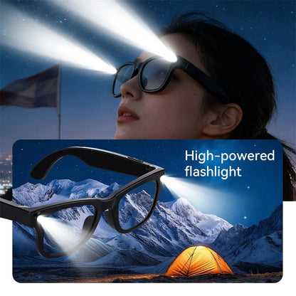 HD Camera Smart Glasses For Women Men Simultaneous Translation Eyewear Flashlight Audio And Video Recording Eyeglasses Music