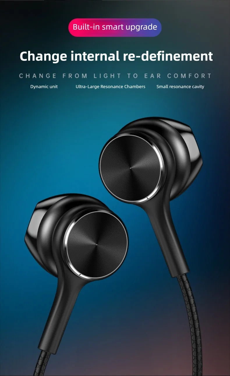 Type C Wired Headphones HiFi Stereo Volume Control Headset With HD Mic 3.5mm Earphones For Samsung Galaxy  iPhone 17 16 Earbud