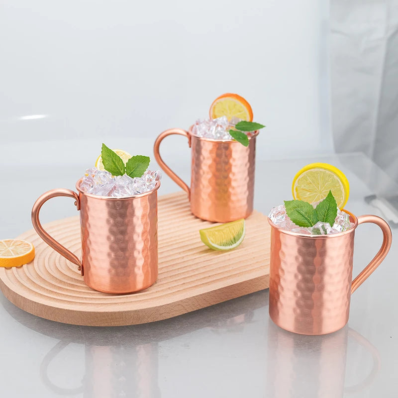 100% Copper Moscow Mule Mug 1/2/3/4PCS Durable Coppery Beer Mugs Coffee Mug Milk Cup Pure Copper Bar Cup Drinkware