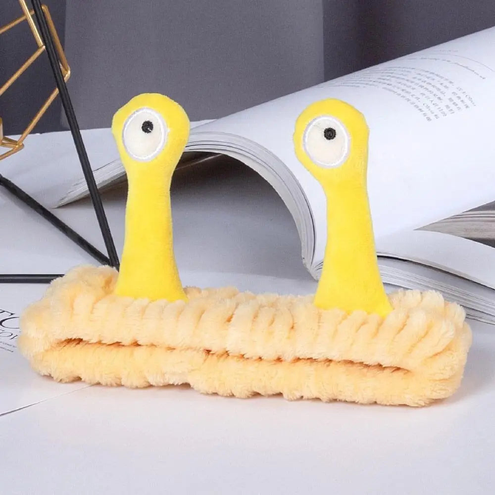 Cute Coral Fleece Cartoon Snail Headband Make up Elastic Face Wash Hairband Skin Care Spa Hairband Women Girl