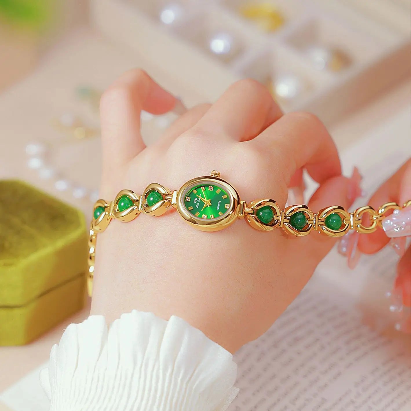 UTHAI Women's Watch Brand Japanese Style Light Luxury Simple Pearl Bracelet Jewelry Waterproof Female Fashion Clock Watches Gift