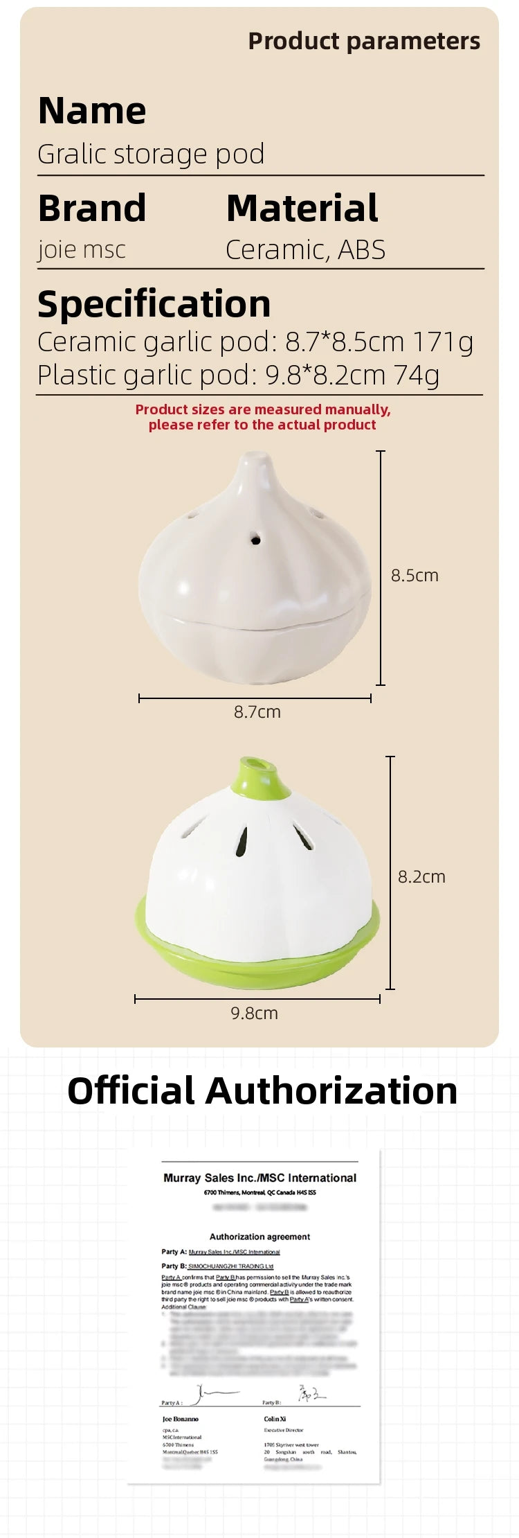 Joie Garlic Storage Box Moisture Proof Anti-mold Ventilation Ceramic Storage Jar Chili Ginger Storage Box Organizer
