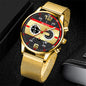 DEYROS Luxury 1/6 Pcs/ Set Men's Watch Set Quartz Outdoor Mesh Alloy Strap Trendy Style Men's Watches Gift Ideas