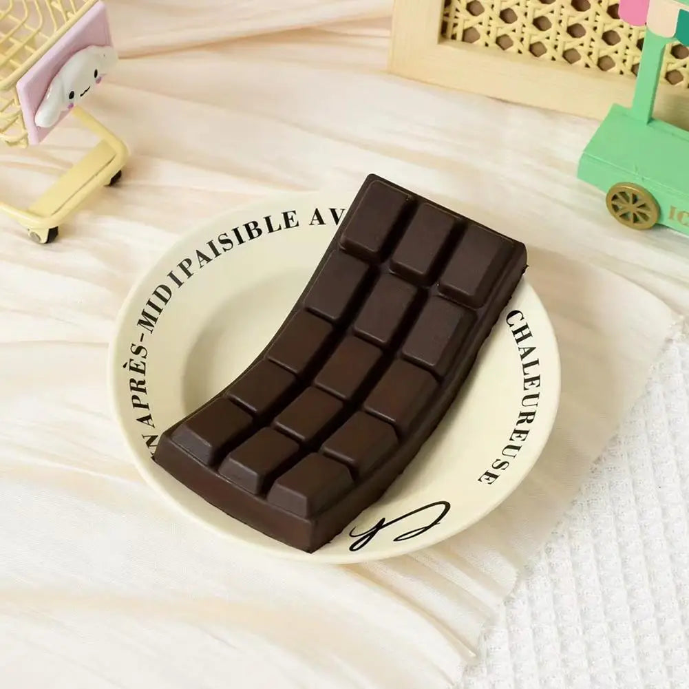 PU Soft Simulated Chocolate Squeeze Toy - Slow Rebound Stress Reliever for Office, Hand Relaxation, Desk Decor Gift
