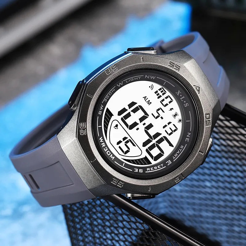 MAYZHISU Men's Sports Watch Waterproof LED Digital Wristwatches Stopwatch Alarm Clock Luminous Sport Watches for Man Teens