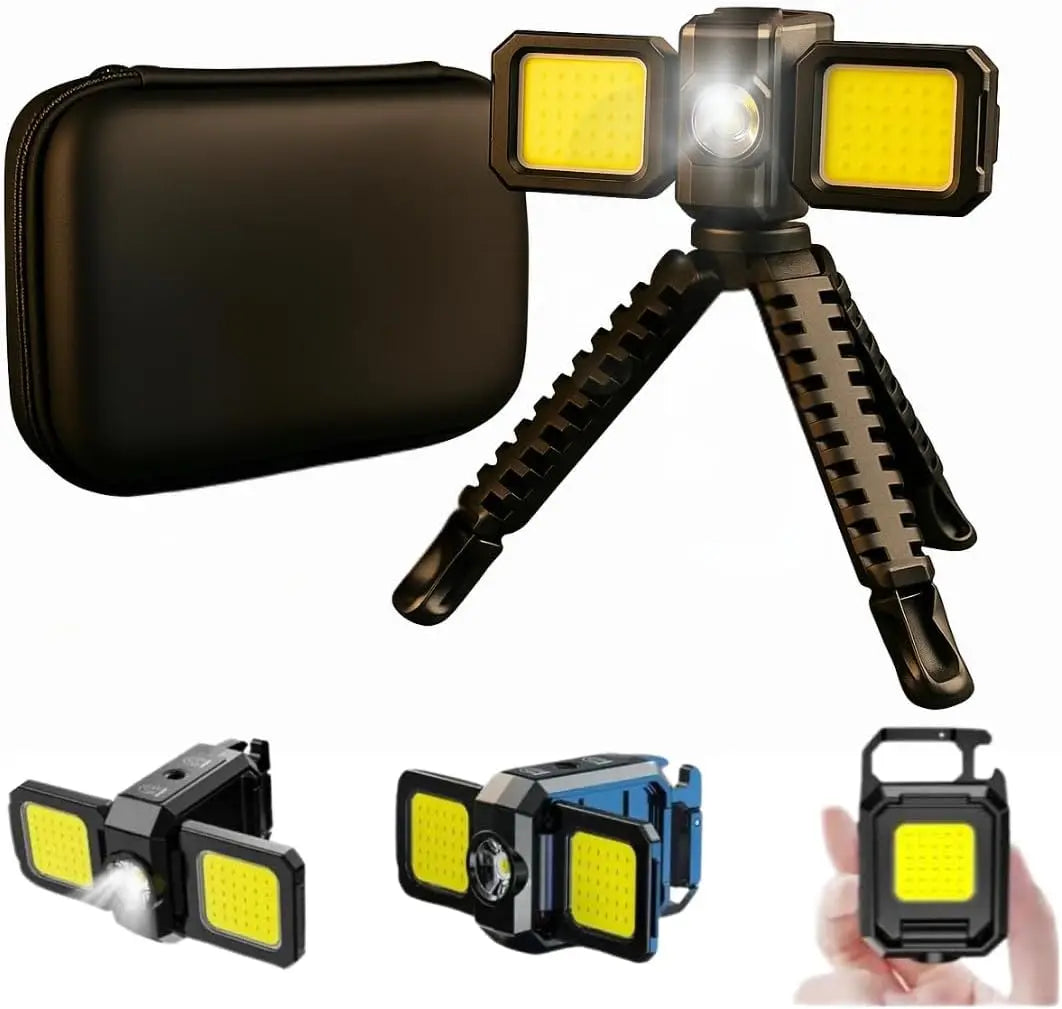 Super Bright Keychain Flashlight Mini COB Portable Work Light USB Rechargeable Outdoor Camping Fishing Pocket Lamps With Magnet