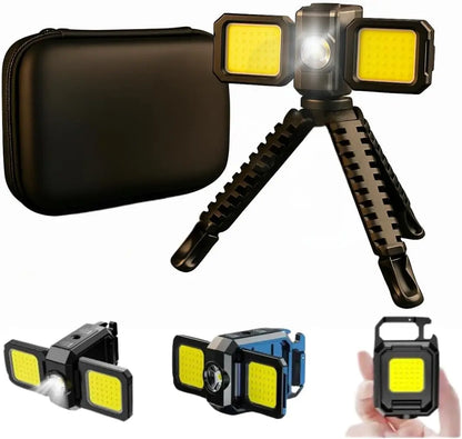 Super Bright Keychain Flashlight Mini COB Portable Work Light USB Rechargeable Outdoor Camping Fishing Pocket Lamps With Magnet