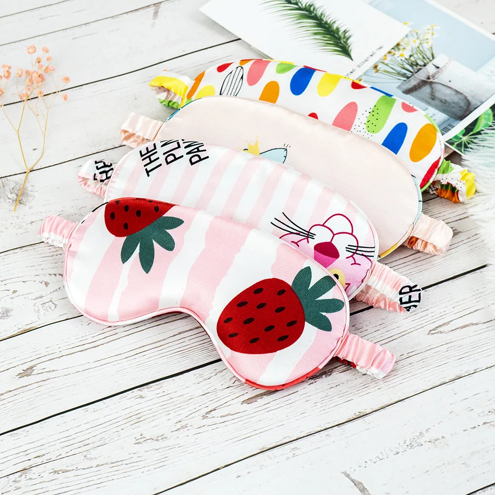 Imitated Silk Eye Mask Shading Sleep Eye Mask Eyepatch Travel Relax Cover Eyeshade Sleeping Aid Eye Mask Eye Care Health Tools