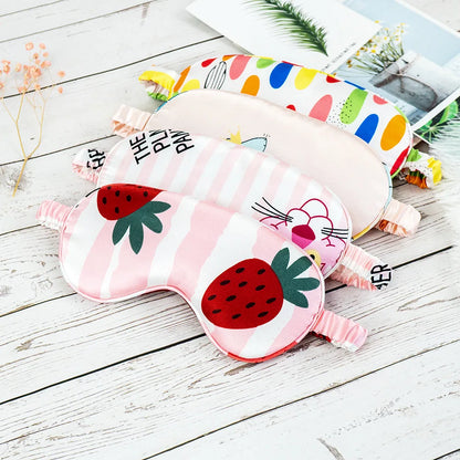 Imitated Silk Eye Mask Shading Sleep Eye Mask Eyepatch Travel Relax Cover Eyeshade Sleeping Aid Eye Mask Eye Care Health Tools