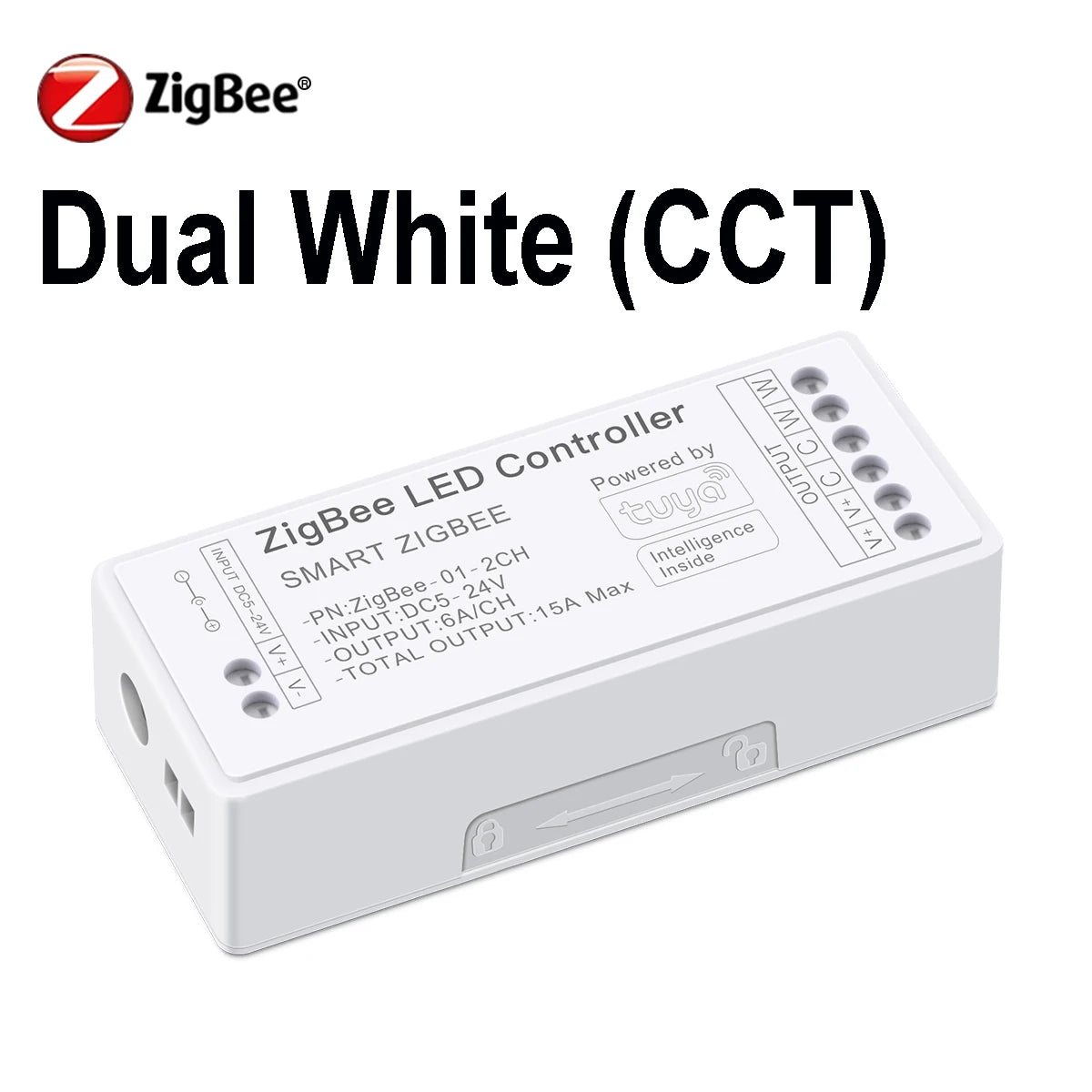 CCT Dimmer Zigbee 3.0 Tuya APP Work with Alexa Google Home for DC5v-24V Single Color RGBW RGB LED Strip Light Voice Controller