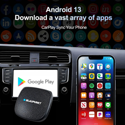 Android 13 Android Auto Wireless CarPlay AI TV Box QCM6115 8-Core Split Screen 64G 128G For Netflix Play Store