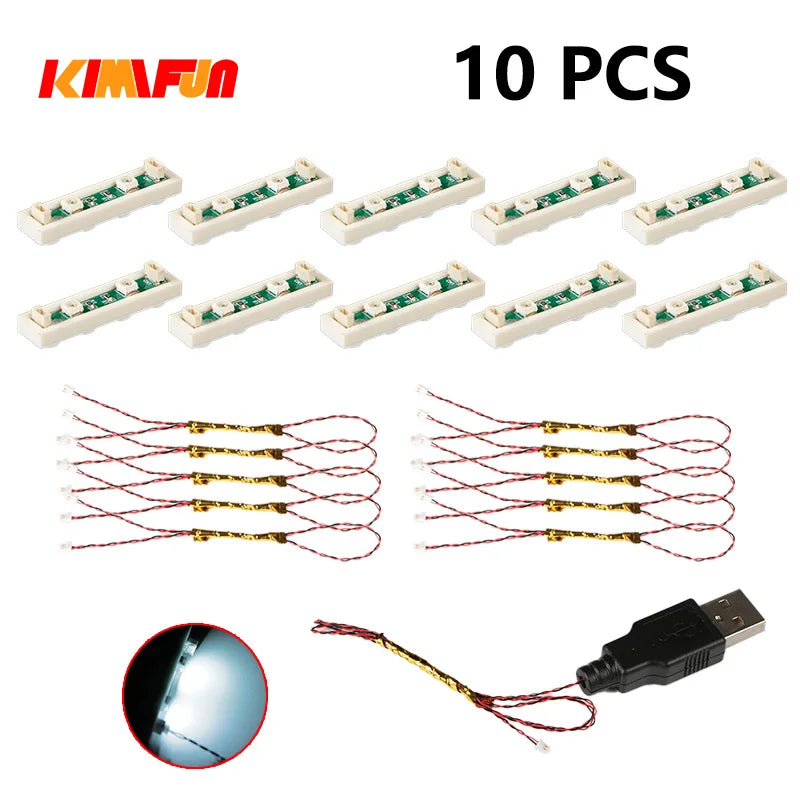 10PCS 0.8mm Pin RGB LED For LEGO Building Blocks USB Lamp DIY Street Light City Electric Decorate 1X1 Brick Compatible All Brand