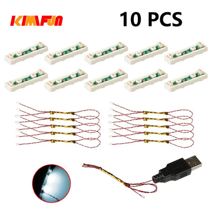 10PCS 0.8mm Pin RGB LED For LEGO Building Blocks USB Lamp DIY Street Light City Electric Decorate 1X1 Brick Compatible All Brand