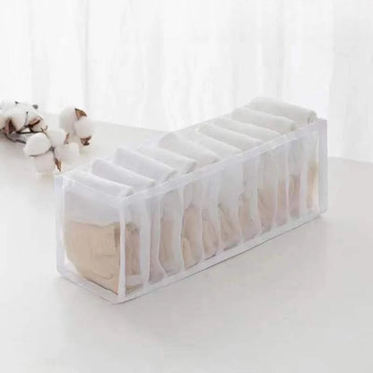 11 Compartment Home Collapsible Underwear Storage Box Nylon Organizing Dormitory Storage Bra Organizing Breathable Mesh Bag