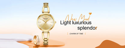 CURREN 9092 Quartz Watches Women Elegant Bracelet Stainless Steel Strap Rhinestone Fashion Ladies Simple Watch Gifts reloj mujer