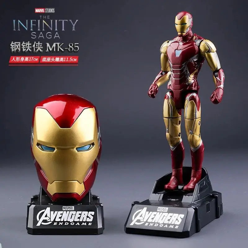 【Avengers】Iron Man MK85+Captain America+Spider-Man Figure Set, Helmet Mask, Marvel Hero Collection Model Toy Gift