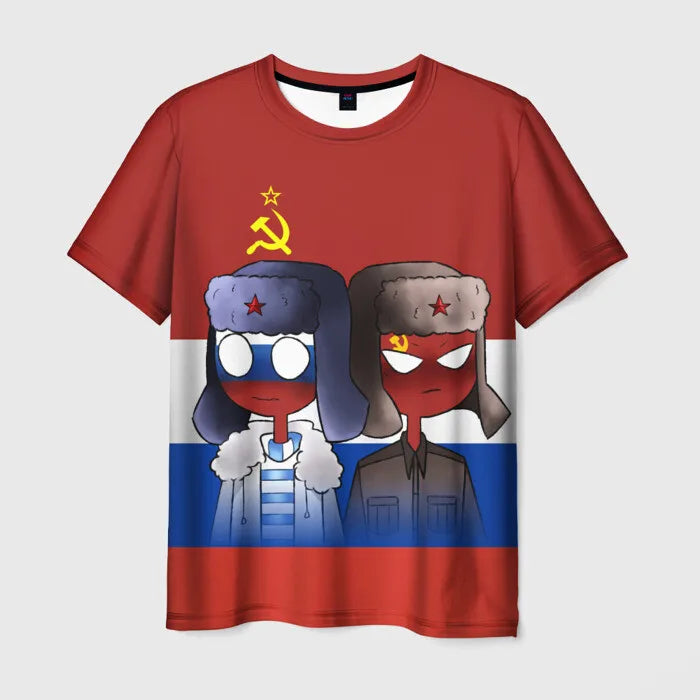 Retro Soviet CCCP 3D Print Sport Moisture-wicking Breathable Men T-shirt Harajuku Street Casual Trend Daily Comfort Short-sleeve