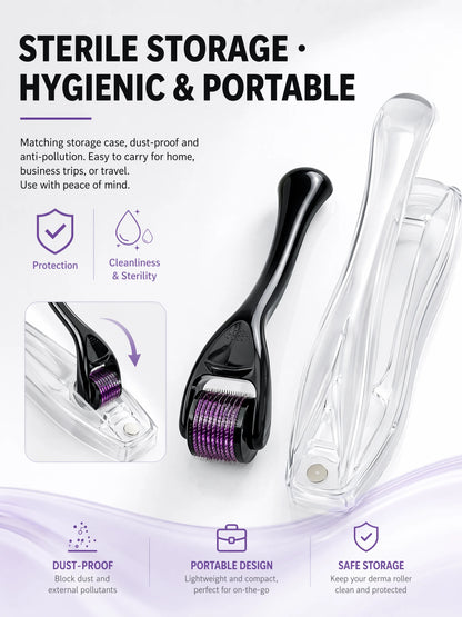 540 Titanium Derma Roller 0.25mm, Microneedle Roller for Face Skin Care, Hair & Beard Growth