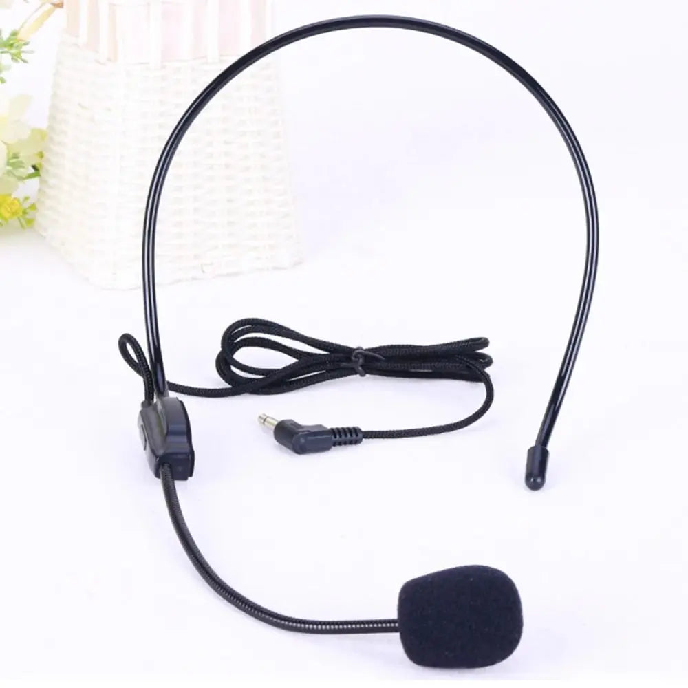 New Portable Wired Microphone 3.5mm Plug Flexible Headset Microphone Video Recording Head-mounted Speech Headset Mic