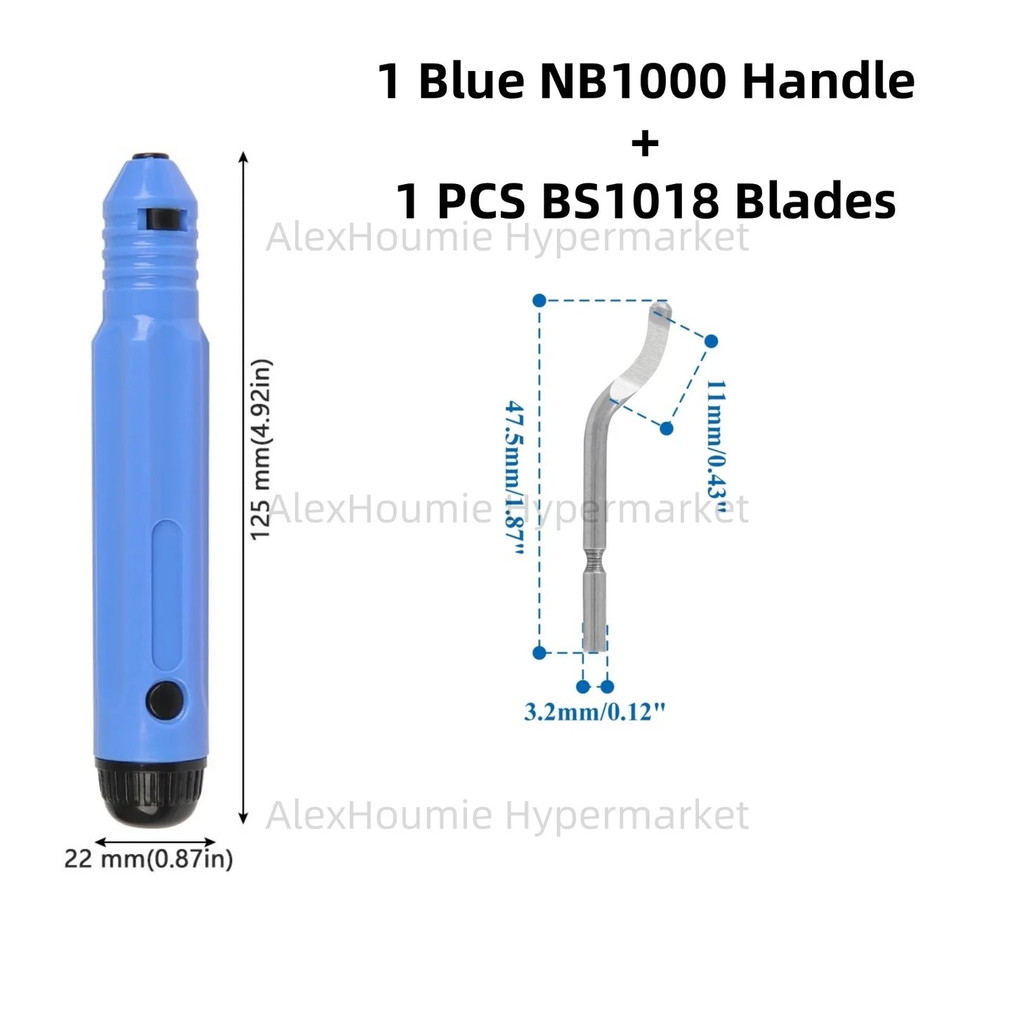 Metal Deburring Tool Kit Burr Remover Hand Tool Anti-Slip Handle with 10pcs Sharp Deburring Blades for Copper Wood Plastic
