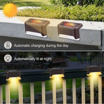 1~20PCs Solar Deck Lights Outdoor Waterproof LED Fence Lights Garden Step Lamp for Patio Stairs Railing Pathway Fences