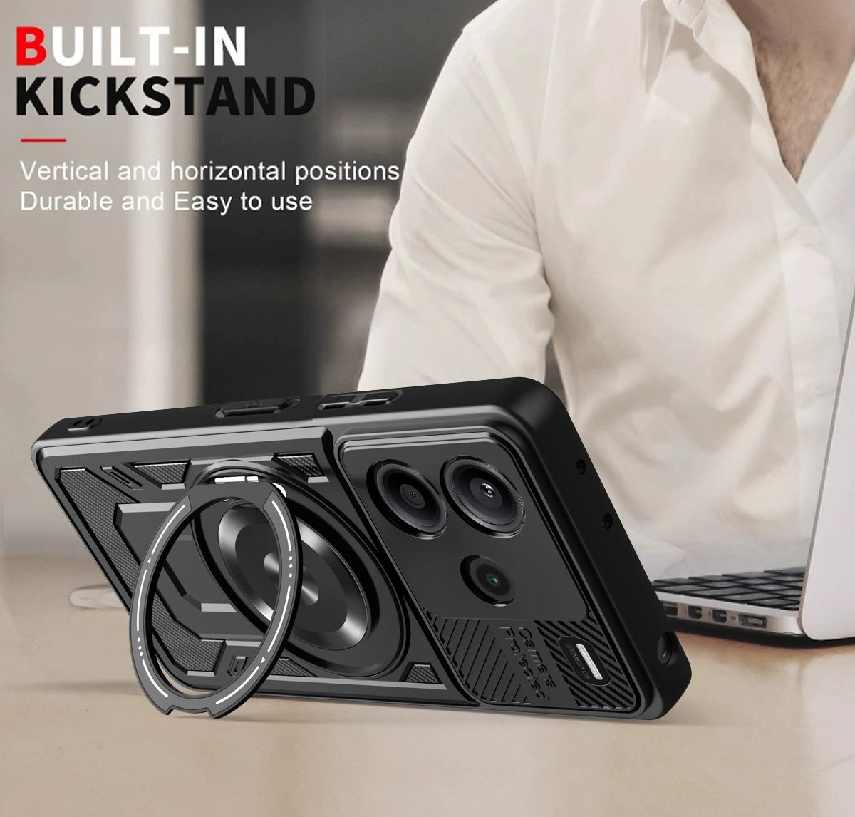 For Redmi Note 13 Pro Plus Case Armor Shockproof Phone Cover for Xiaomi Redmy Note13 Pro + Plus 5G Car Magnetic Holder Funda