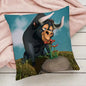 Cute Cartoon Ferdinand Pillow Case Pillowcase Anti-dustmite Pillow Invisible zipper silky short plush Sofa cushion cover