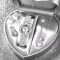 2026Fashion Roman pattern diamond inlaid women's watch quartz watch bracelet women's watch set