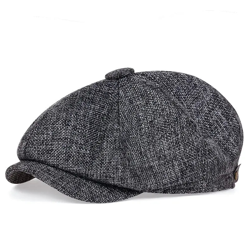 Nowa męska kaszkietówka na wiosnę lato, cienki, retro beret, dziki codzienny kapelusz, unisex ośmiokątna czapka, modne czapki hiphopowe, gorras