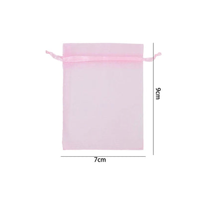 100/10pcs Multi-size Organza Bags Transparent Mesh Jewelry Candy Pouches Wedding Party Baby Shower Gift Drawstring Packaging Bag