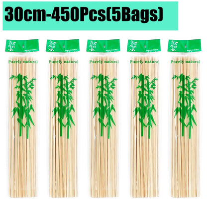 90-1350Pcs Bamboo Wooden BBQ Skewers Sticks Disposable 15/20/25/30cm for Grilling, Fruit, Kabob,BBQ, Barbecue, Camping, Outdoor