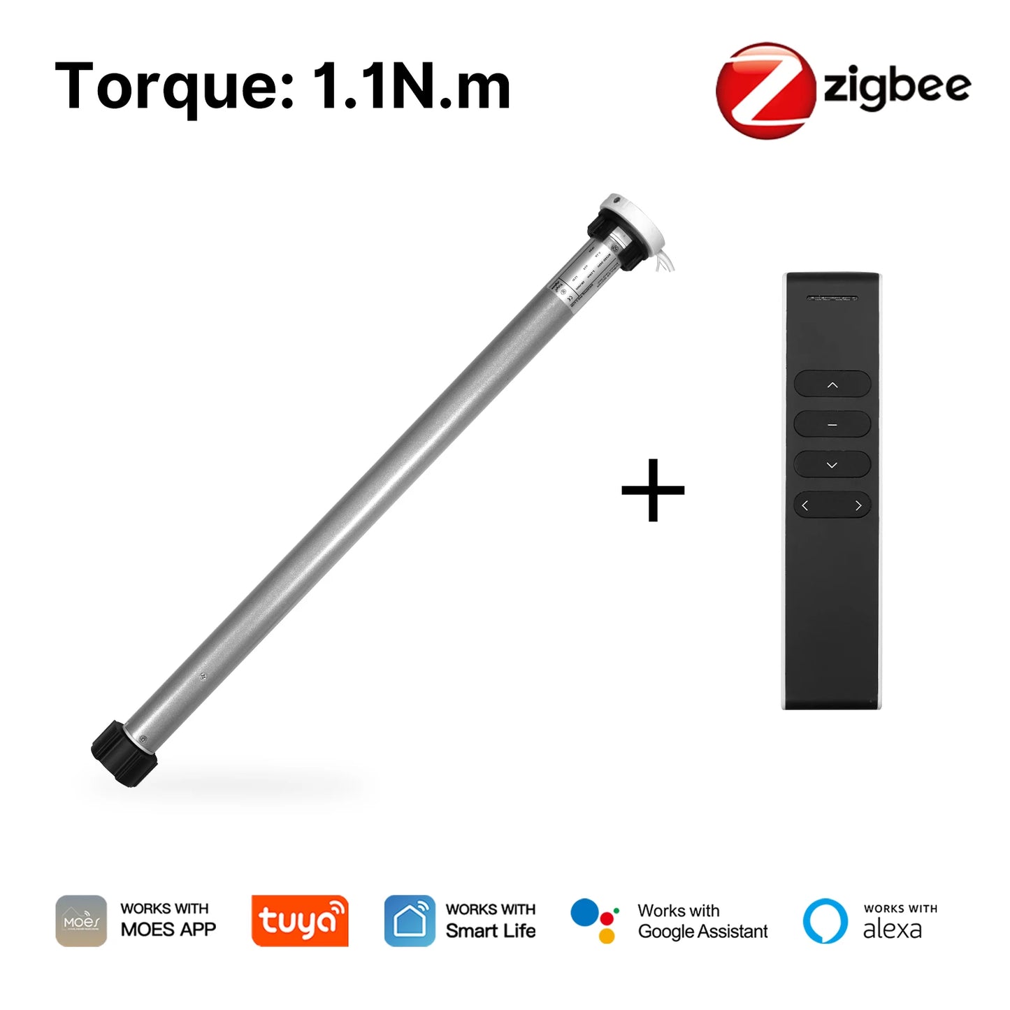 MOES Tuya Automatic Smart Zigbee Roller Shade Blinds Motor for 38mm Tube Remote Control work with Smart Life Alexa Google Home