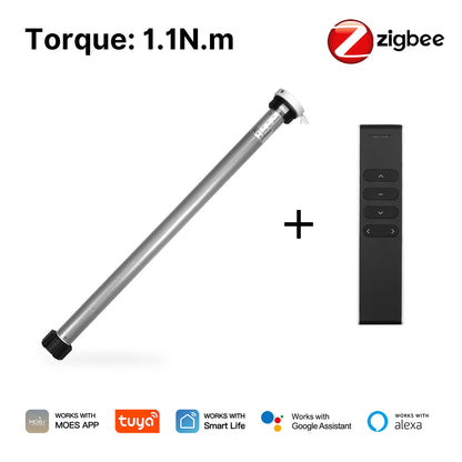MOES Tuya Automatic Smart Zigbee Roller Shade Blinds Motor for 38mm Tube Remote Control work with Smart Life Alexa Google Home