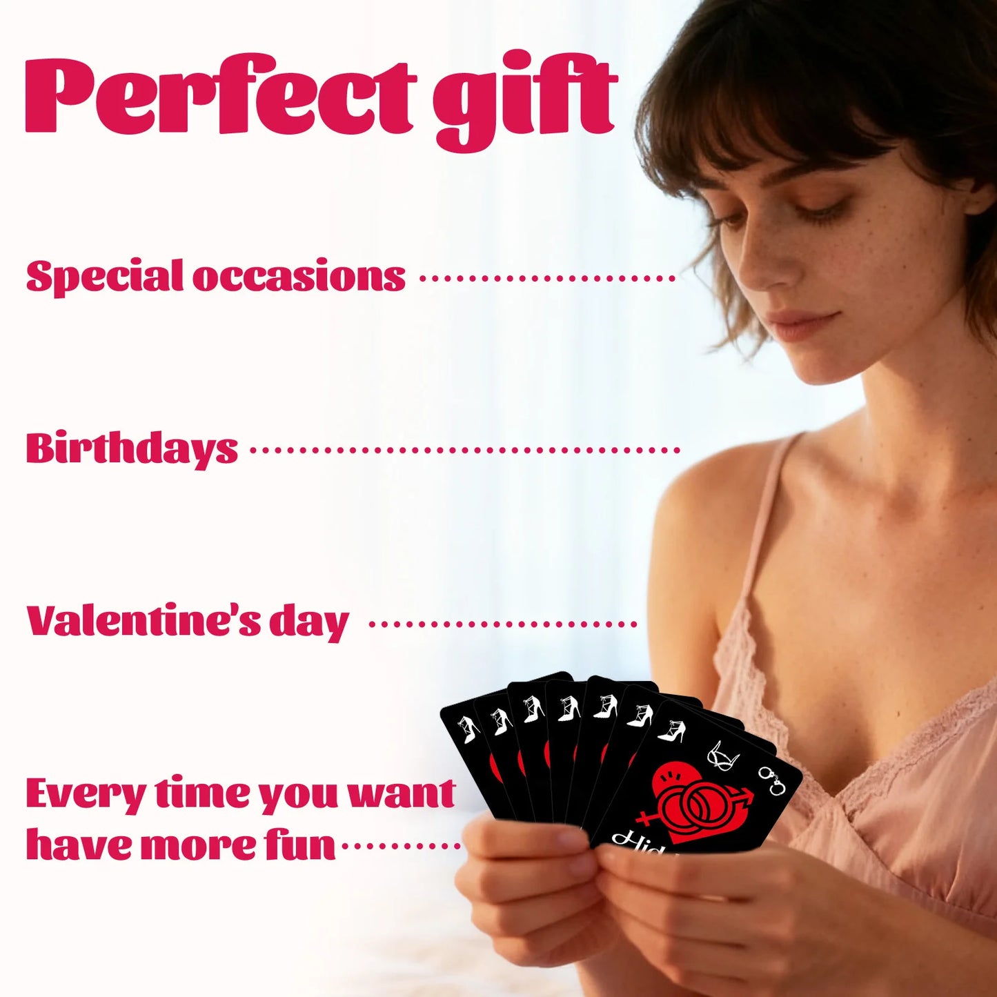 50-Card Couples Drinking Game Cards Set 8.9x6.4cm Challenge Cards Perfect for Date Nights Bedroom Fun Adult Parties