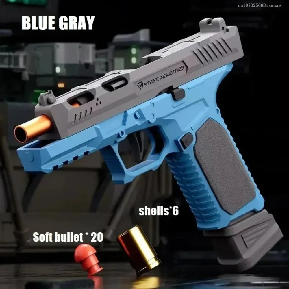 SIG17 Shell Throwing Toy Gun Continuous Firing Blowback Soft Bullet Pistol Model Empty Hanging Children's Toy Boys Gift