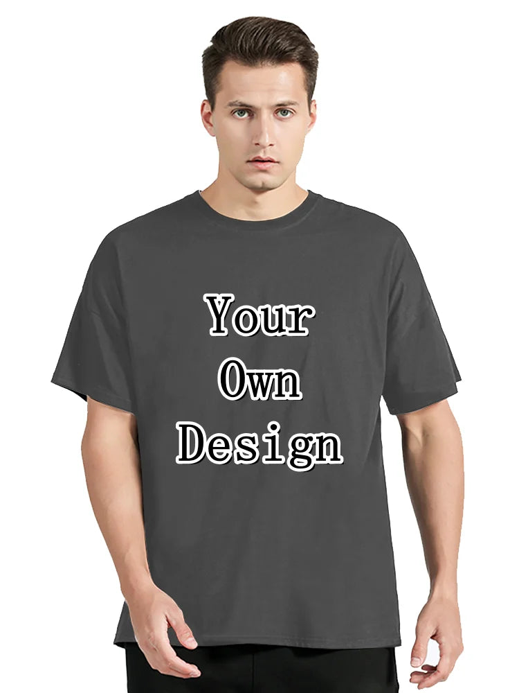 Men's Custom T-shirt With Your Own Logo Text And Photo Printed On The Front And Back Tshirt Costume Graphic Tee Tops