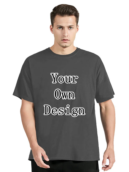 Men's Custom T-shirt With Your Own Logo Text And Photo Printed On The Front And Back Tshirt Costume Graphic Tee Tops