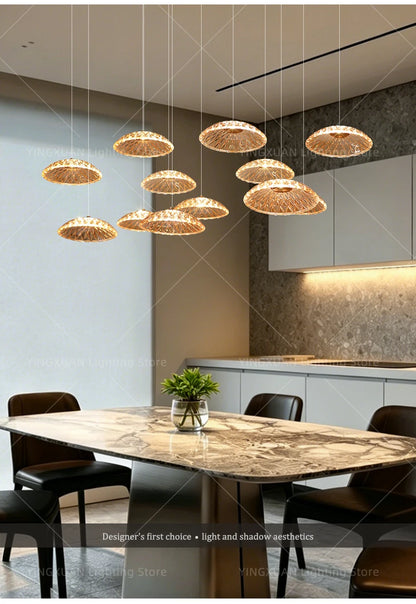 Modern Restaurant Pendant Lamp for Villa Dining Table Bar Kitchen Island Hanging Light for LED Glass Dining Room Chandelier