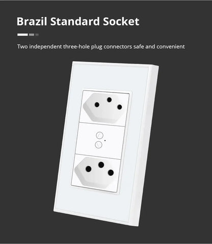 Zemismart Zigbee Smart 10A 20A Brazil Socket Light Switch with Outlets Work with Tuya Smart Life App Alexa Google Home Control
