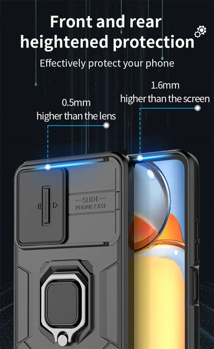 Armor Shockproof Case For Xiaomi Redmi 13 4G Redmi 13C 5G Protective Cover Ring Magnetic Holder Coque Fundas Capa