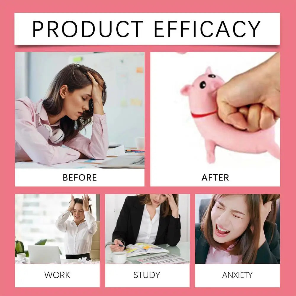 Creative Strange Toy Pig Cartoon Cute Pink La La Pig Toy Vent Pig Whole Person Pinch Music Stress Relief Toy Squeeze Pink Piggy