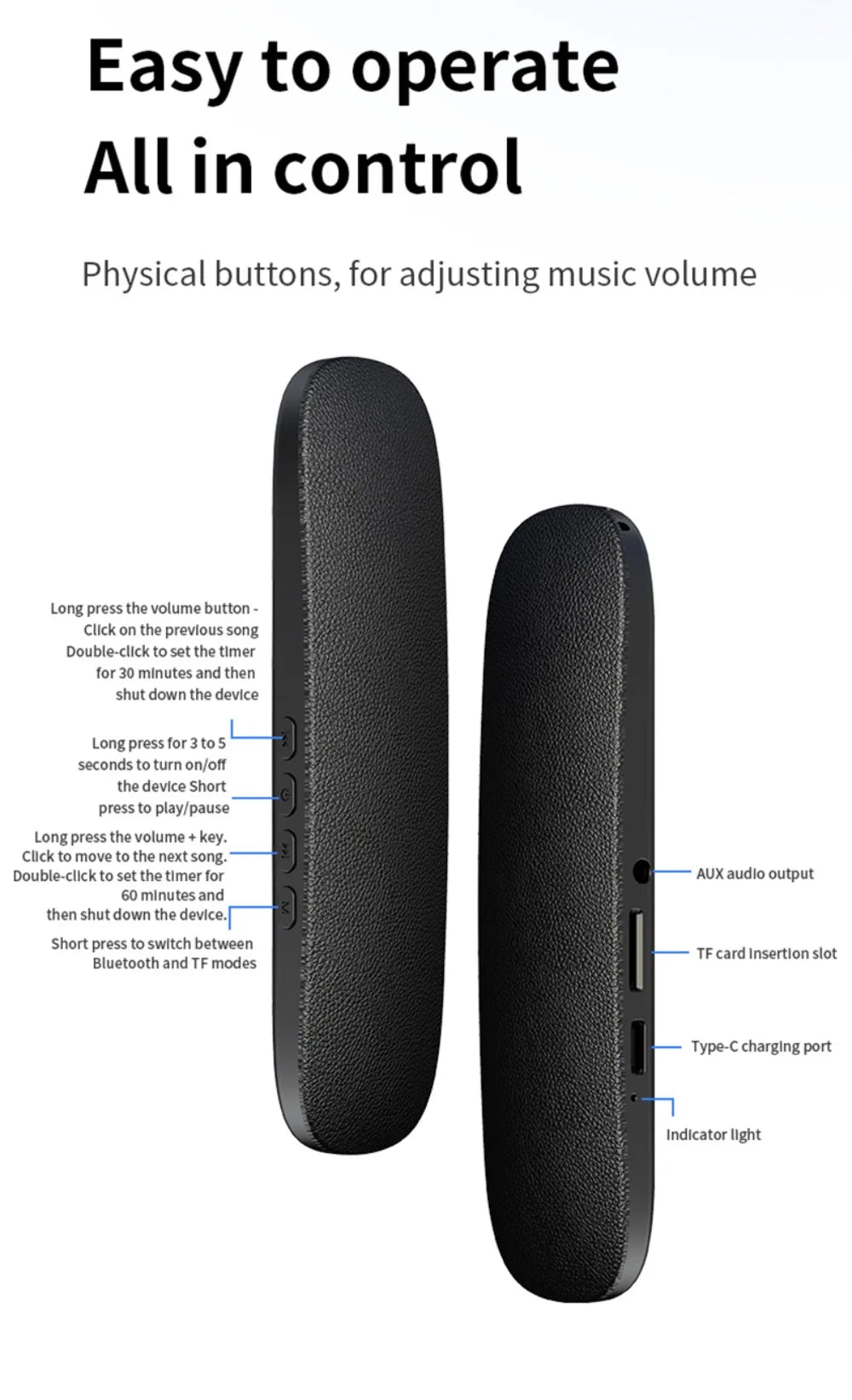 High Quality Bone Conduction Sleep Bluetooth Speaker White Noise Rechargeable Under-pillow Speaker Portable Ultrasonic Sleep Aid