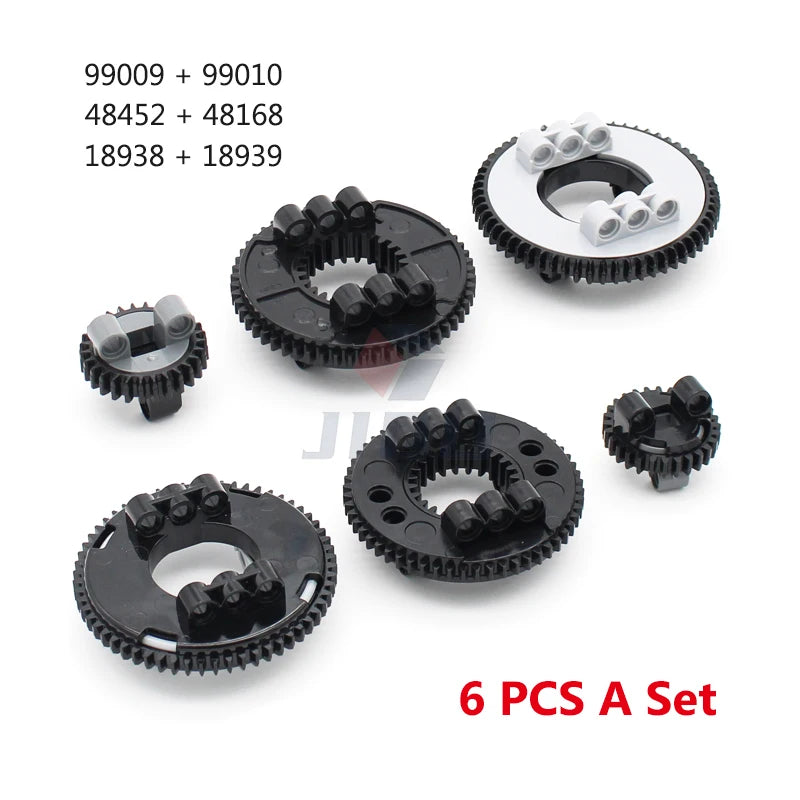 MOC Bricks Technical Accessories Gear Pin Axle Link Turntable Linear Actuator Compatible All Brands High-Tech Building Block Toy