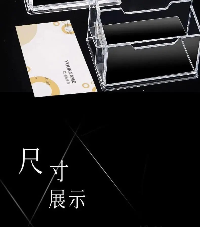 Business Card Stand Creative Transparent Acrylic Card Storage Box Business Large Capacity Card Box