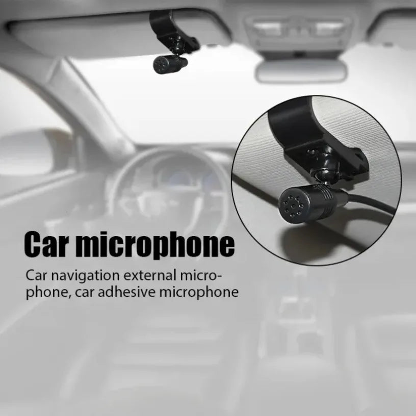 Car Self-Adhesive Type Clip 3.5mm Mini Wired External Microphone For Auto DVD Radio 2m Long Car Radio Wired External Microphone