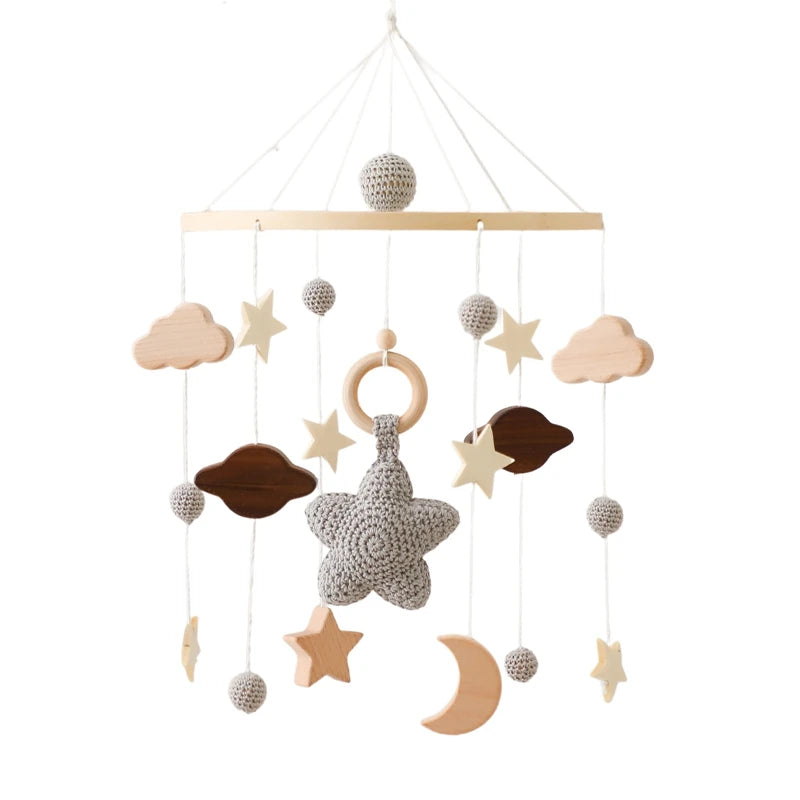 Baby Mobile Crib Bed Bell Musical Rattles Toys Soft Felt Cartoon Animal for Infants Nursery Mobiles Forest Animals Crib Toys