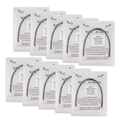 100Pcs/10Packs Dental Orthodontic Ovoid Form Archwires Niti Super Elastic Round Rectangular Wire 012/014/016/018/16X16/16X22
