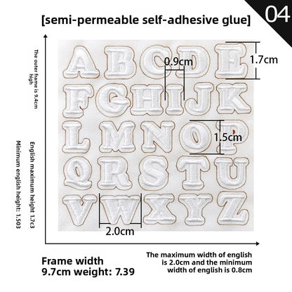 26pcs Small Letter Embroidered Patches Self-Adhesive Fabric Stickers Patche For Fabric, Clothes, Hat, Socks, Jeans,Backpacks