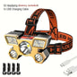 5*LED High Power Headlamp, Super Bright Rechargeable Fishing Camping Light, Long Distance Head Mounted Mining Lamp, Flashlight
