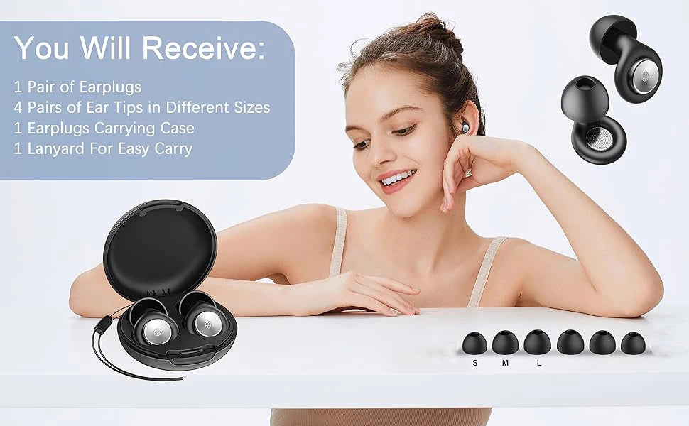 Ear Plugs for Sleeping Noise Cancelling EarPlugs for Noise Reduction Perfect for Focus and Relaxation/Work, Travel, Airplane